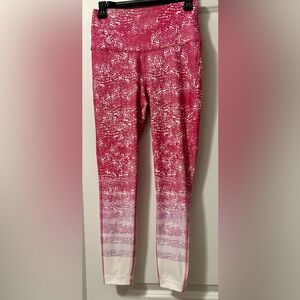 Zelos pink an white leggings size Small